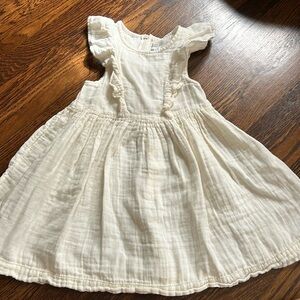 Adorable Petit Bateau girls ivory 100% cotton dress.
